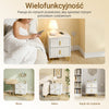 SoBuy FBT115-E-W, Stolik nocny z ładowaniem, szafka nocna z 2 gniazdkami, USB i Type-C, stolik pomocniczy do sypialni i salonu, biały, 40 x 40 x 47 cm