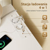 SoBuy FBT115-L-E-W, Stolik nocny z ładowarką, szafka nocna z 2 gniazdkami, USB i Type-C, stolik pomocniczy do sypialni i salonu, biały, 40 x 40 x 63,5 cm