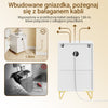 SoBuy FBT115-L-E-W, Stolik nocny z ładowarką, szafka nocna z 2 gniazdkami, USB i Type-C, stolik pomocniczy do sypialni i salonu, biały, 40 x 40 x 63,5 cm