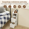 SoBuy FBT149-E-WG, Wąski Stolik Nocny z Ładowaniem i Czujnikiem LED, 20x35x60cm | 20 cm Szeroki Stolik Nocny z Wycięciem na Listwę, Oszczędność Miejsca do Małych Pomieszczeń, Biały Wygląd Drewna