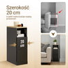 SoBuy FBT149-SCH, Wąski stolik nocny 20 cm, Szafka z 2 szufladami i otwartą półką, Czarna
