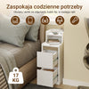 SoBuy FBT178-E-WN, wąski stolik nocny z funkcją ładowania i dotykową lampą, 22×34×60,5 | 22 cm z USB i Type-C, ściemnialna listwa LED, kabel USB 1,8 m, listwa przypodłogowa i zabezpieczenie