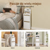SoBuy FBT178-E-WN, wąski stolik nocny z funkcją ładowania i dotykową lampą, 22×34×60,5 | 22 cm z USB i Type-C, ściemnialna listwa LED, kabel USB 1,8 m, listwa przypodłogowa i zabezpieczenie