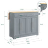 SoBuy FKW129-HG, Wyspa kuchenna z rozkładanym blatem i ukrytymi kołkami 115x68,7x91 cm | Wózek kuchenny z 2 szufladami, regulowanymi półkami i uchwytem na ręczniki, 98 kg nośności, do kuchni i tarasu