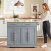 SoBuy FKW129-HG, Wyspa kuchenna z rozkładanym blatem i ukrytymi kołkami 115x68,7x91 cm | Wózek kuchenny z 2 szufladami, regulowanymi półkami i uchwytem na ręczniki, 98 kg nośności, do kuchni i tarasu