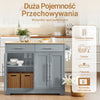 SoBuy FKW129-HG, Wyspa kuchenna z rozkładanym blatem i ukrytymi kołkami 115x68,7x91 cm | Wózek kuchenny z 2 szufladami, regulowanymi półkami i uchwytem na ręczniki, 98 kg nośności, do kuchni i tarasu