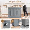 SoBuy FKW129-HG, Wyspa kuchenna z rozkładanym blatem i ukrytymi kołkami 115x68,7x91 cm | Wózek kuchenny z 2 szufladami, regulowanymi półkami i uchwytem na ręczniki, 98 kg nośności, do kuchni i tarasu