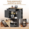 SoBuy FKW133-SCH, Wyspa Kuchenna na Kółkach – Mobilny Wózek Kuchenny z Szufladą i Regulowaną Półką, Szafka do Jadalni lub Baru Śniadaniowego, Czarny 99x40x85 cm