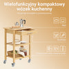 SoBuy FKW135-N Mobilny Wózek Kuchenny na Kółkach z Szufladą i Półkami, Przesuwany Wózek do Przechowywania z Blatem Roboczym, Kolor Naturalny, 58x40x86 cm