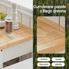 SoBuy FKW22-WN Biały Wózek Kuchenny na Kółkach z Blatem z Drewna Kauczukowego, Szufladą i Szafką – 60×45×92 cm, Nośność 45 kg