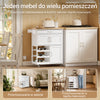SoBuy FKW45-E-WN, Wózek kuchenny z gniazdkiem, 75x37,6x86,5 cm, do kuchni | Wyspa kuchenna z półką na wino i wymiennymi nogami, wózek serwisowy z kółkami i blatem roboczym, MDF/PB