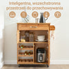 SoBuy FKW45-N, Wózek kuchenny na kółkach, wolnostojący, z litego drewna, z regałem na wino, szufladą i szafkami, mała wyspa kuchenna – idealny do kawiarni, jadalni, baru na świeżym powietrzu, 66 x 38 x 86 cm