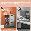 SoBuy FKW79-HG Szary Wózek Kuchenny na Kółkach z 3 Szufladami, 2 Półkami i Zdejmowaną Tacą – 67×37×84,5 cm, Nośność 50 kg