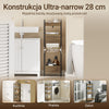 SoBuy FRG226-H-F szafka łazienkowa z 4 stabilnymi półkami – wąska szafka wnękowa przemysłowa wąska szafka łazienkowa regał stojący regał wnękowy 20 cm szerokości mały regał łazienkowy, drewno, metal