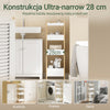 SoBuy FRG226-H-WN, Meble łazienkowe z 4 półkami – oszczędność miejsca, wąski drewniany regał toaletowy o szerokości 20 cm (biały/naturalny)