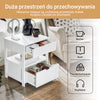 SoBuy FRG258-II-W Stolik Nocny z 2 Szufladami i Półką, Stoliczek do Sypialni - Nowoczesny Mebel do Przechowywania S45 x G38 x W55 cm Biały