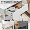 SoBuy FRG258-II-W Stolik Nocny z 2 Szufladami i Półką, Stoliczek do Sypialni - Nowoczesny Mebel do Przechowywania S45 x G38 x W55 cm Biały