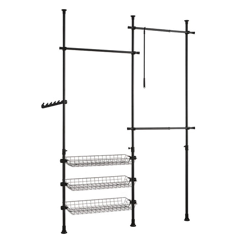 Garderoba teleskopowe z 3 drążki i 3 koszami FRG34-SCH