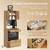 SoBuy FSB98-E-N, Szafka kuchenna z gniazdkiem i 2 portami USB 60x40x170 cm Kuchnia | Szafka bufetowa z czujnikiem światła i miejscem na mikrofalę, do kuchni i kącika kawowego, PB/MDF(E1), biała（副本）