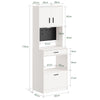SoBuy FSB98-E-WG, Szafka kuchenna z gniazdkiem i 2 portami USB 60x40x170 cm Kuchnia | Szafka bufetowa z czujnikiem światła i miejscem na mikrofalę, do kuchni i kącika kawowego, PB/MDF(E1), biała