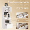 SoBuy FSB98-E-WG, Szafka kuchenna z gniazdkiem i 2 portami USB 60x40x170 cm Kuchnia | Szafka bufetowa z czujnikiem światła i miejscem na mikrofalę, do kuchni i kącika kawowego, PB/MDF(E1), biała