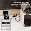 SoBuy FSB98-E-WG, Szafka kuchenna z gniazdkiem i 2 portami USB 60x40x170 cm Kuchnia | Szafka bufetowa z czujnikiem światła i miejscem na mikrofalę, do kuchni i kącika kawowego, PB/MDF(E1), biała