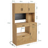 SoBuy | Szafka kuchenna stojąca Light Oak z 3 szufladami | Kredens z blatem i gniazdkami | Regał kuchenny z oświetleniem LED | 100×40×170 cm | Nośność 100 kg | FSB98-L-E-N