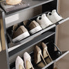 SoBuy FSR151-H-E-SCH wąska szafka na buty, wisząca szafka na buty, z czujnikiem światła i głębokości 19 cm, do przedpokoju i wejścia, do małych mieszkań, biała, 50 x 19 x 131 cm