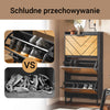 SoBuy Czarna Szafka na Buty z 3 Drzwiami i Regulowanymi Półkami – 62×24×125 cm, MDF E1, Przedpokój, FSR164-SCH
