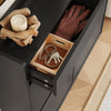 SoBuy FSR169-SCH, Meuble Chaussures avec 4 Abattants et 2 Tiroirs, Grande Capacité de Rangement, Armoire à Chaussures Étroite pour Entrée et Couloir, Idéal Petits Espaces, Noir, 98x19x95 cm