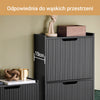 SoBuy FSR177-H-SCH Szafka na Buty z 3 Uchylnymi Drzwiami i Metalowymi Nóżkami – 100×19×91 cm, Głębokość 19 cm, MDF