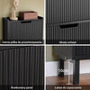 SoBuy FSR177-H-SCH Szafka na Buty z 3 Uchylnymi Drzwiami i Metalowymi Nóżkami – 100×19×91 cm, Głębokość 19 cm, MDF