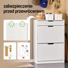 SoBuy FSR180-W Biała Wąska Szafka na Buty z 2 Uchylnymi Drzwiami, Szufladą i Regulowaną Półką – 60×30×90 cm, 8 Par, PB E1