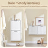 SoBuy FSR204-W Biała Wąska Szafka na Buty z 2 Uchylnymi Klapami i Półką – 50×19×100 cm, 12 Par Butów, MDF E1