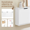 SoBuy FSR204-W Biała Wąska Szafka na Buty z 2 Uchylnymi Klapami i Półką – 50×19×100 cm, 12 Par Butów, MDF E1