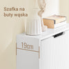 SoBuy FSR204-W Biała Wąska Szafka na Buty z 2 Uchylnymi Klapami i Półką – 50×19×100 cm, 12 Par Butów, MDF E1