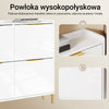 SoBuy FSR206-GW Biała Szafka na Buty z 4 Klapami i Złotymi Uchwytami – 100×19×90 cm, MDF E1, Przedpokój