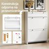 SoBuy FSR207-W wąska szafka na buty, biała, do 8 par butów, z szufladami i drzwiami składanymi, mebel do korytarza, idealny do małych mieszkań, 80 x 19 x 107 cm