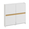 SoBuy FSR225-E-W Szafka na Buty z Podwójnymi Drzwiami i Półką, Biały, 100×43×19 cm