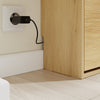 SoBuy FSR226-E-N Szafa na Buty z Suszarką, Wąska Stojąca z Klapami, Jasny Dąb, 78×19×115.4 cm