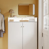 SoBuy FSR227-E-W Szafka na Buty z Półką i Wieszakami, Wąska, Biały, 98×15×123.5 cm