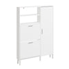 SoBuy FSR230-W Wąska Szafka na Buty Biała Uchylna z 1 Drzwiami, Biały, 83×14×117.5 cm