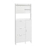 SoBuy FSR232-W Szafka na Buty Wąska Wysoka z Płytą Perforowaną i 6 Haczykami, Biały, 83×14×197 cm