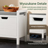 SoBuy FSR63-II-W Biała Ławka na Buty z Tapicerowanym Siedziskiem i 2 Drzwiami – 91×30×50 cm, Nośność 120 kg, MDF E1