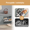 SoBuy FSR64-HG+FSR79-HG, Szara Komplet na Przedpokój, Ławka na Buty + Szafka z Klapami, Głębokość 24 cm
