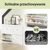 SoBuy FSR64-W+FSR79-W, Biały Komplet na Przedpokój, Ławka na Buty + Szafka z Klapami, Głębokość 24 cm