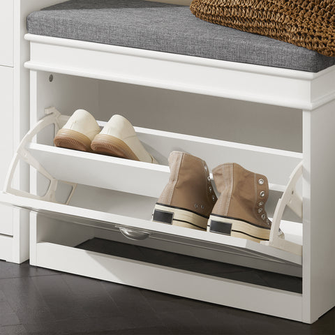 SoBuy Szafka na buty z szarym siedziskiem  FSR82-K-W