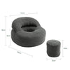 SoBuy | Nowoczesny fotel wypoczynkowy sztruksowy z pufą | Fotel kokon z podnóżkiem do salonu | 110×125×65 cm | Nośność 113 kg | FST100-DG