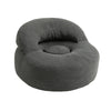 SoBuy | Nowoczesny fotel wypoczynkowy sztruksowy z pufą | Fotel kokon z podnóżkiem do salonu | 110×125×65 cm | Nośność 113 kg | FST100-DG