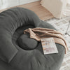 SoBuy | Nowoczesny fotel wypoczynkowy sztruksowy z pufą | Fotel kokon z podnóżkiem do salonu | 110×125×65 cm | Nośność 113 kg | FST100-DG